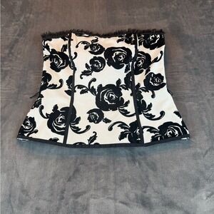 White House Black Market Women's Corset Size 6 Burnout Velvet Pattern